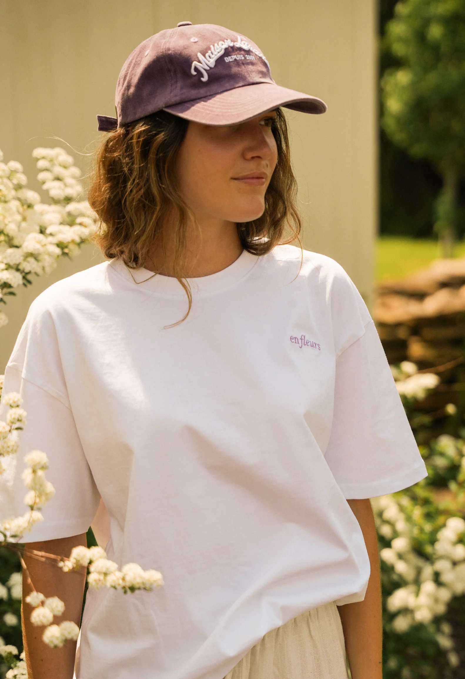 T-shirt ample en coton - En fleurs