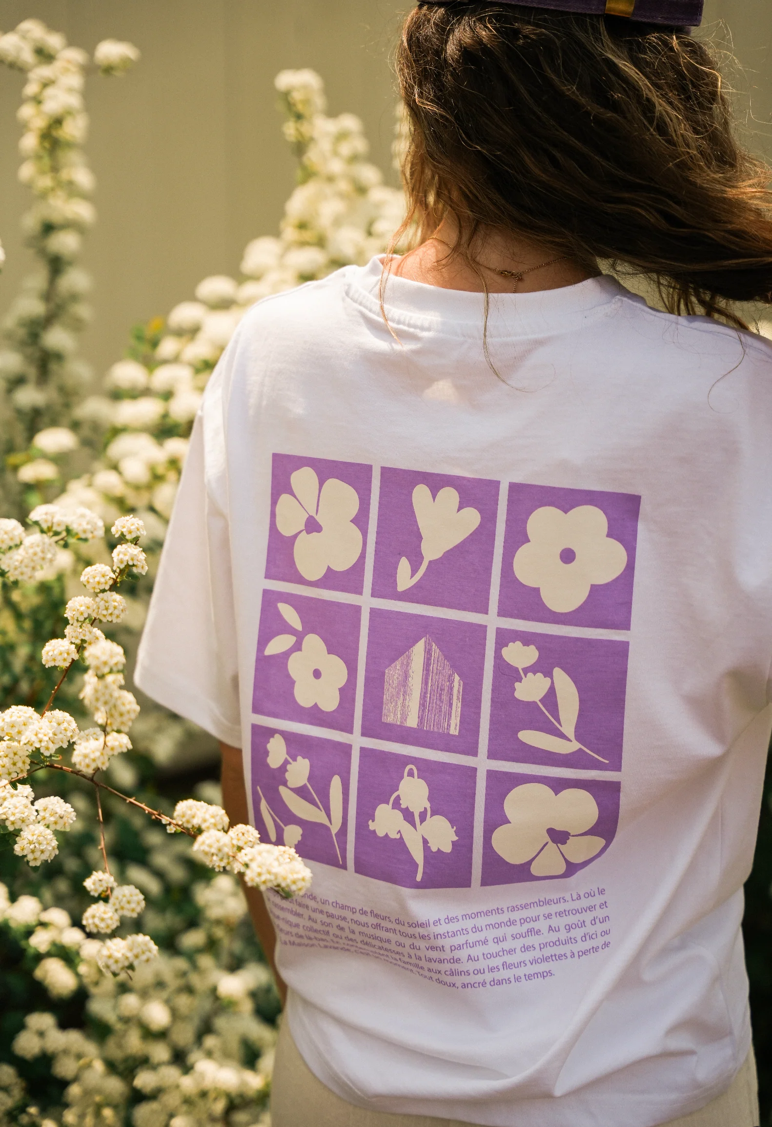 T-shirt ample en coton - En fleurs - Image 2
