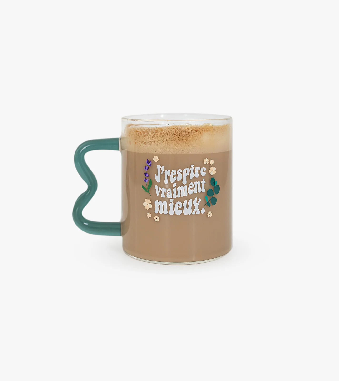 Tasse en verre - J’respire vraiment mieux